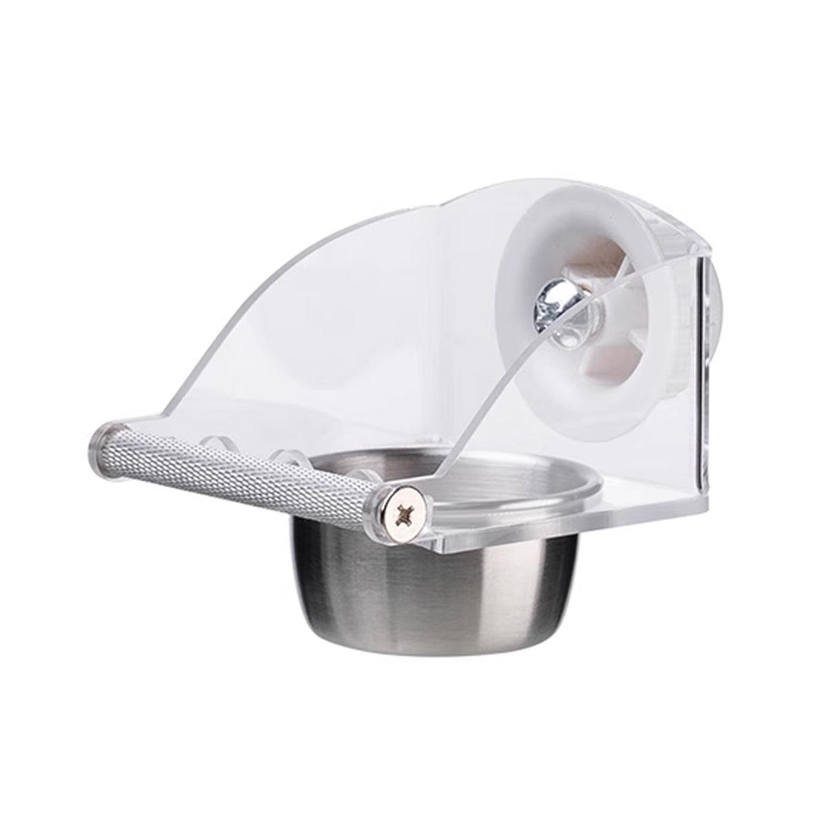 Parrot Stainless Steel Food Bowl Bird Feeder Cage Hanging Dish for Pet Birds - S