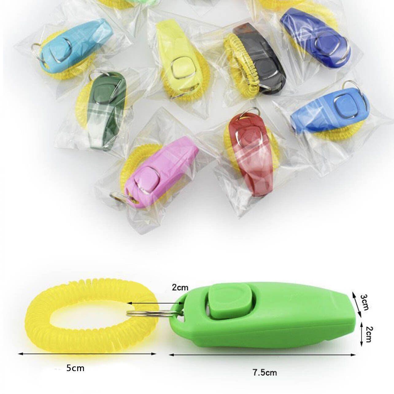 Dog Whistle and Clicker Set for Training Stop Barking Obedience Tool Combo - Sky Blue