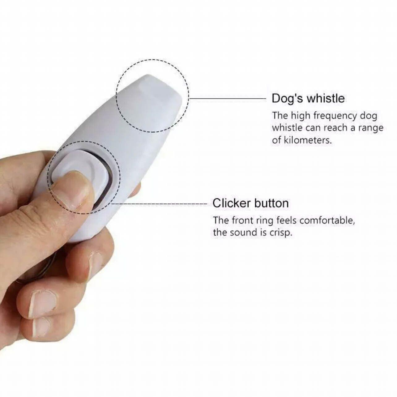 Dog Whistle and Clicker Set for Training Stop Barking Obedience Tool Combo - Sky Blue